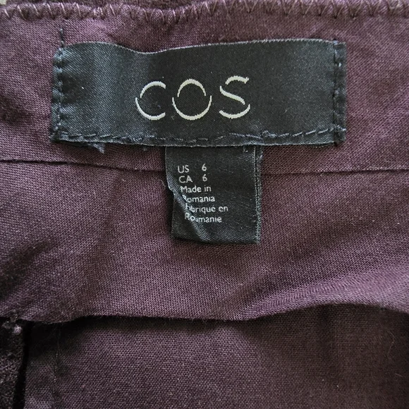 COS Pleats Dropped Crotch Trousers Size 6, 96% Wool - Picture 6 of 12